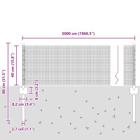 Produktbild för Svetsat trådgeller med stolpar 50 x 0,4 m Galvaniserat stål
