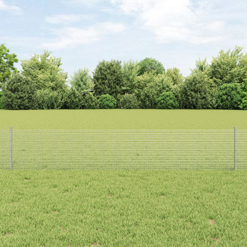 vidaXL Svetsat trådgeller med stolpar 50 x 0,4 m Galvaniserat stål
