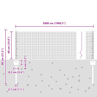 Produktbild för Svetsat trådgeller med stolpar 50 x 0,4 m Galvaniserat stål