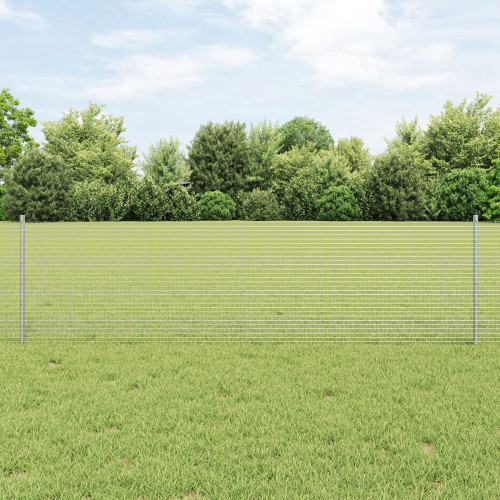vidaXL Svetsat trådgeller med stolpar 50 x 0,6 m Galvaniserat stål