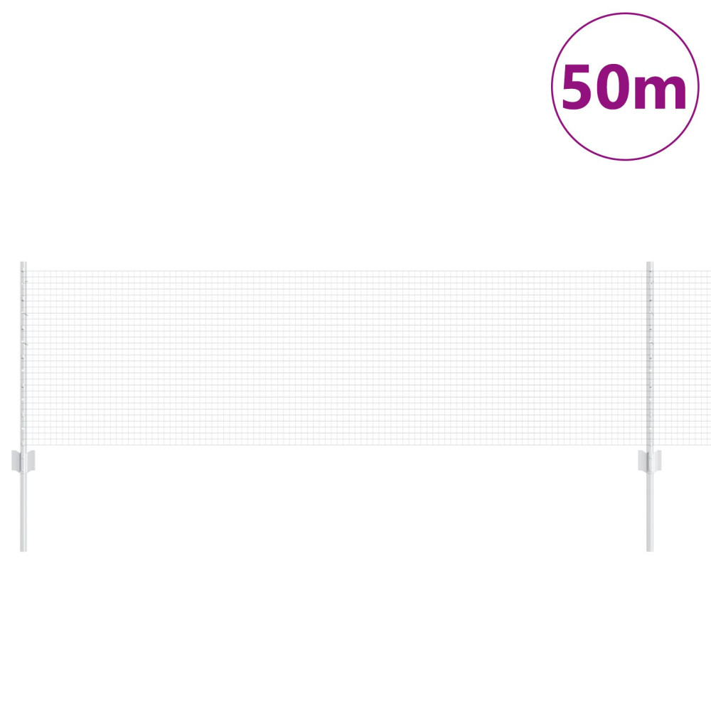 Produktbild för Svetsat trådgeller med stolpar 50 x 0,6 m Galvaniserat stål