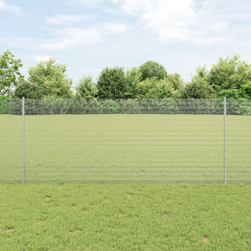 vidaXL Svetsat trådgeller med stolpar 50 x 1 m Galvaniserat stål Mesh