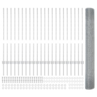 Produktbild för Svetsat trådgeller med stolpar 50 x 1 m Galvaniserat stål Mesh