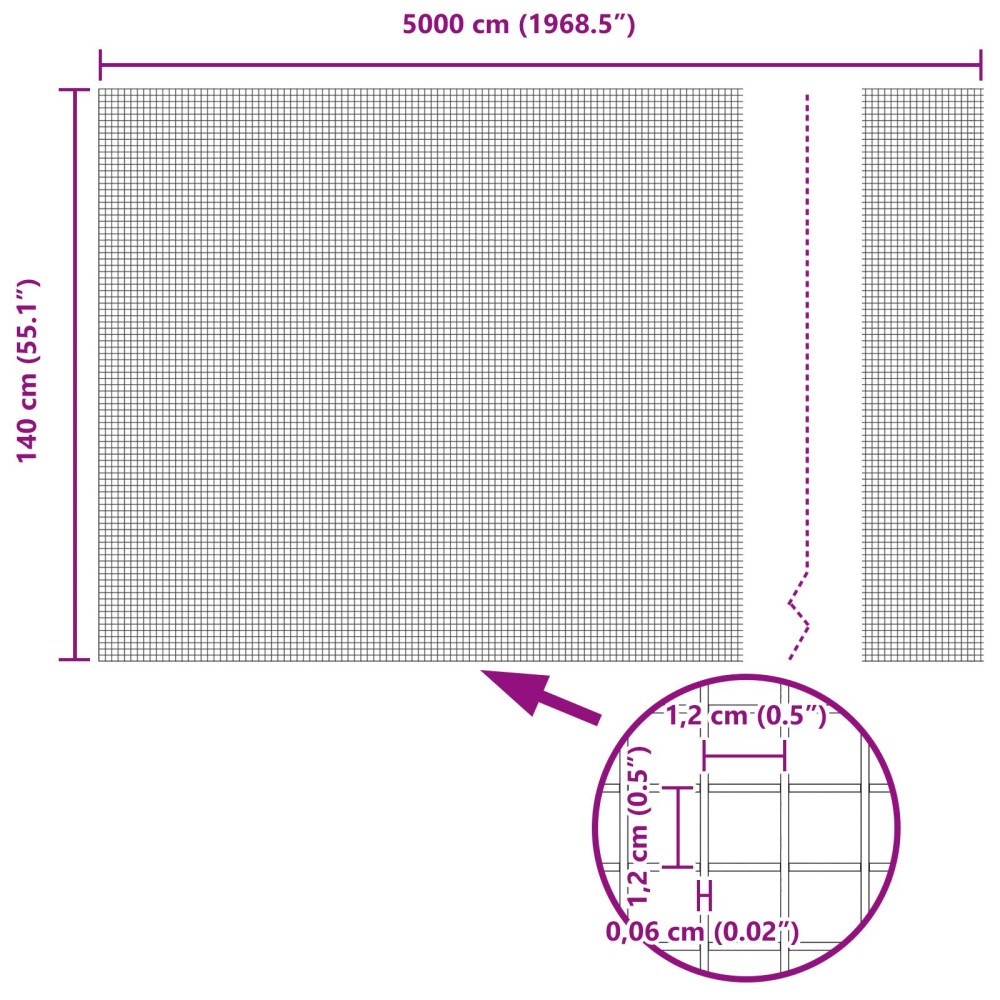 Produktbild för Svetsat trådgeller med stolpar 50 x 1,4 m Galvaniserat stål