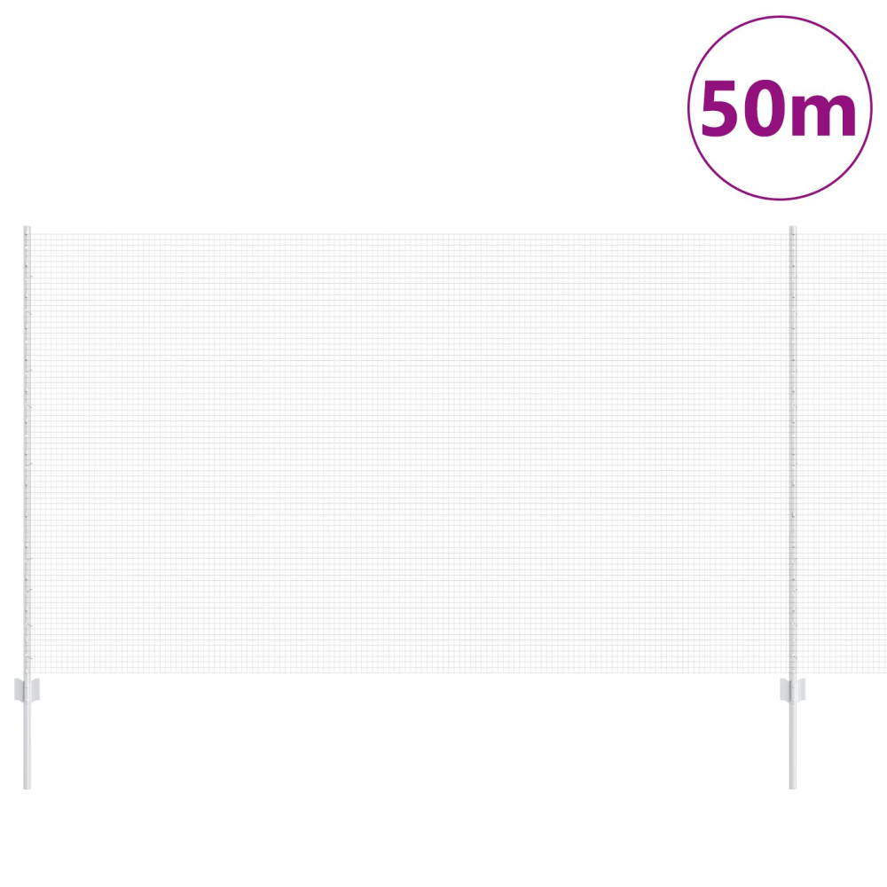 Produktbild för Svetsat trådgeller med stolpar 50 x 1,4 m Galvaniserat stål