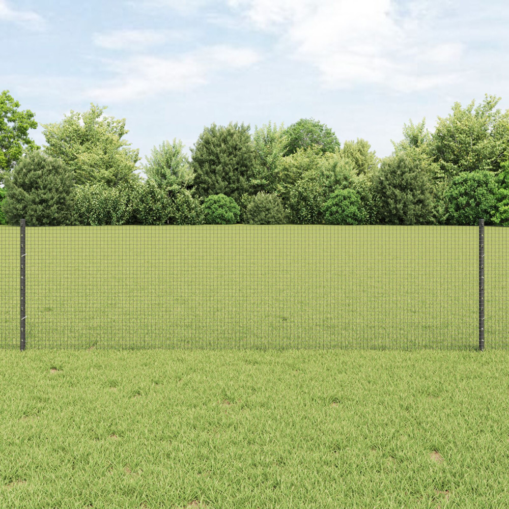Produktbild för Svetsat trådgärd med stolpe 100 x 0,6 m PVC-belagda stål Grå