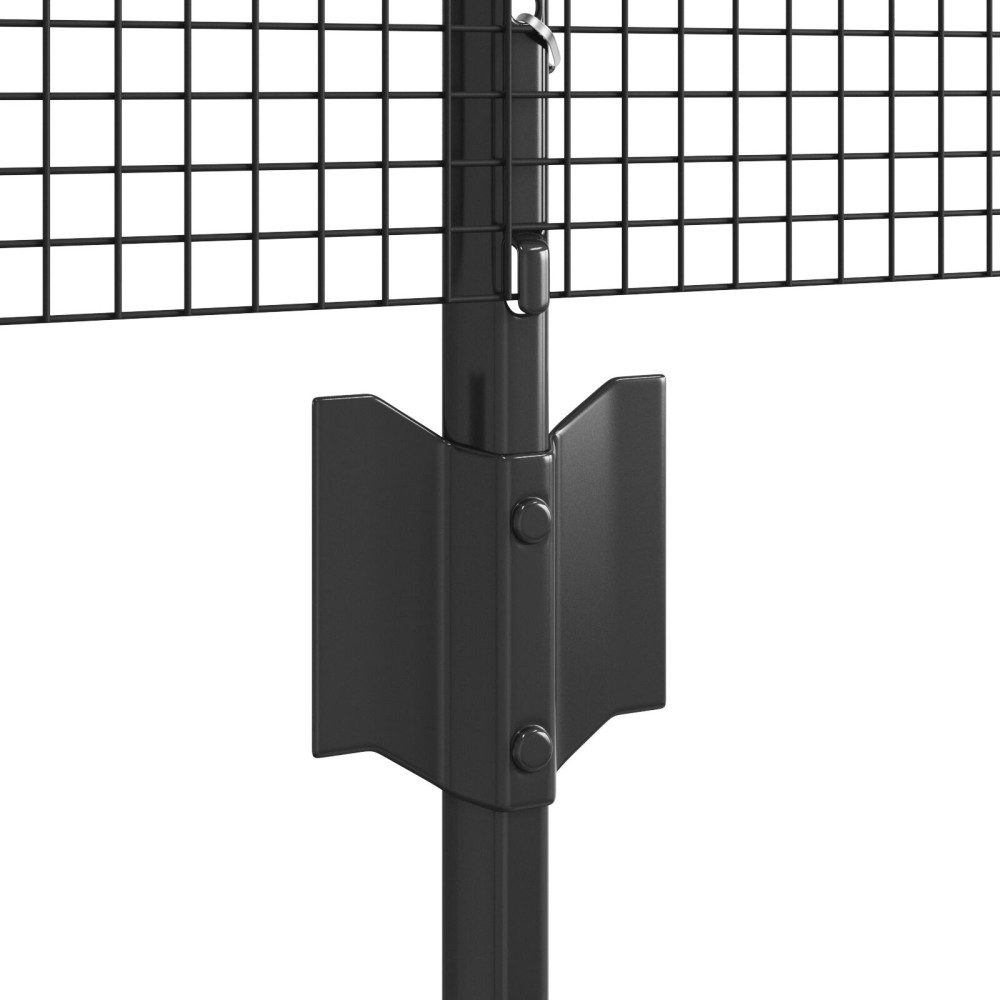 Produktbild för Svetsat trådgärd med stolpe 100 x 0,6 m PVC-belagda stål Grå