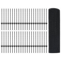 Produktbild för Svetsat trådgärd med stolpe 100 x 0,6 m (B x H)