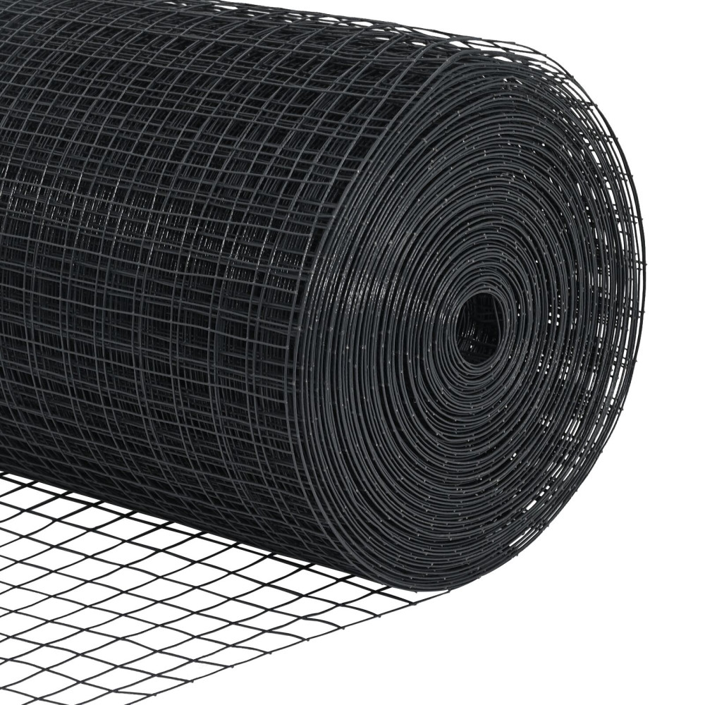 Produktbild för Svetsat trådgärd med stolpe 100 x 0,6 m (B x H)