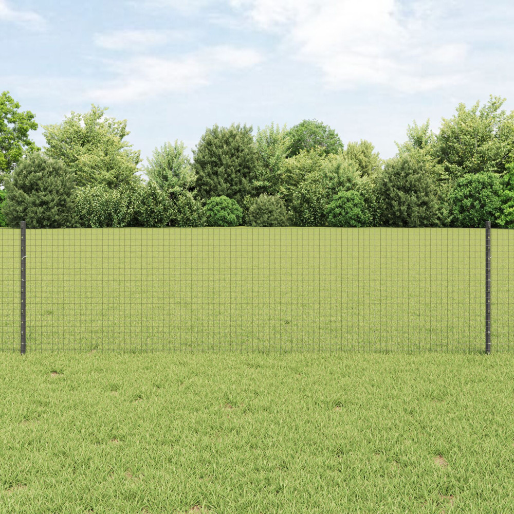 Produktbild för Svetsat trådgärd med stolpe 100 x 0,6 m (B x H)