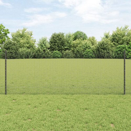 vidaXL Svetsat trådgärd med stolpe 100 x 0,8 m (B x H)