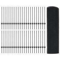 Produktbild för Svetsat trådgärd med stolpe 100 x 0,8 m (B x H)