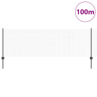 Produktbild för Svetsat trådgärd med stolpe 100 x 0,8 m (B x H)