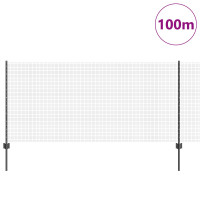 Produktbild för Svetsat trådgärd med stolpe 100 x 1 m (B x H) PVC-belagda stål