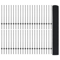 Produktbild för Svetsat trådgärd med stolpe 100 x 1 m (B x H) PVC-belagda stål