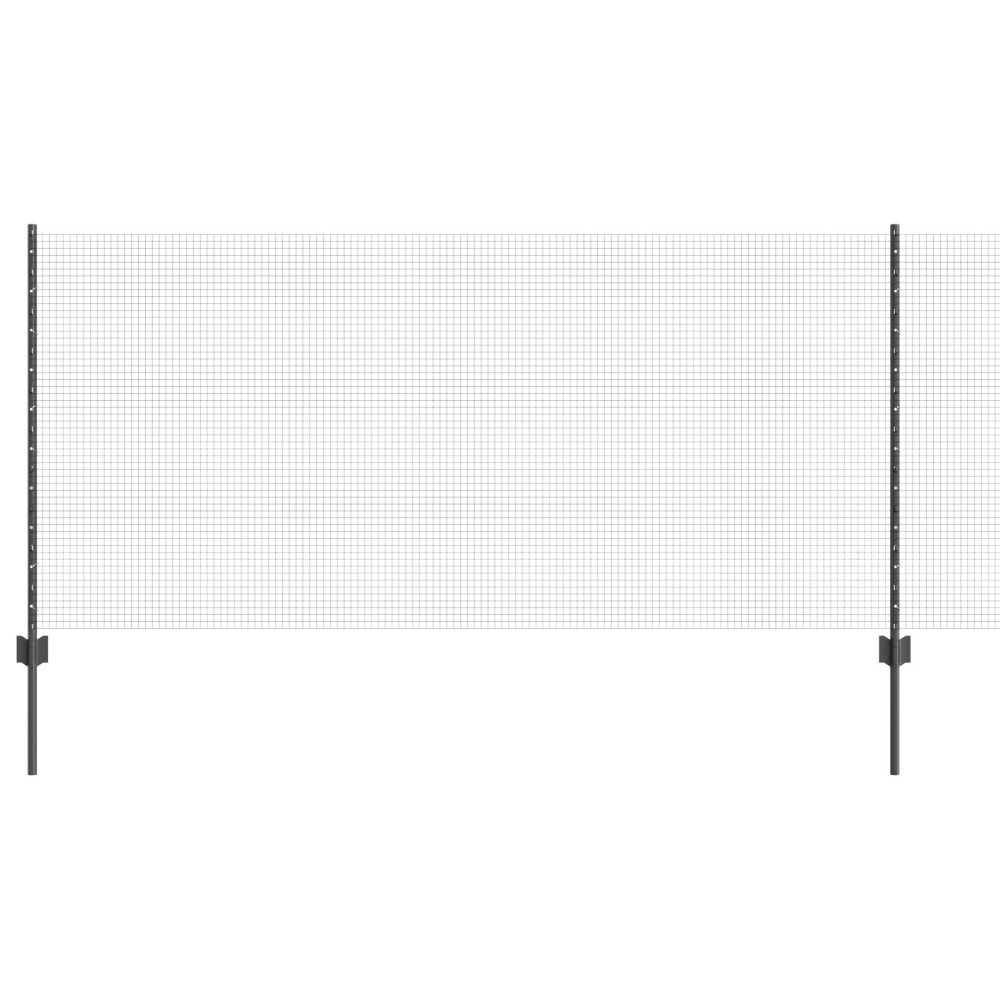 Produktbild för Svetsat trådgärd med stolpe 100 x 1 m (B x H) PVC-belagda stål