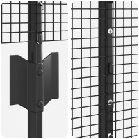 Produktbild för Svetsat trådgärd med stolpe 100 x 1 m (B x H) PVC-belagda stål