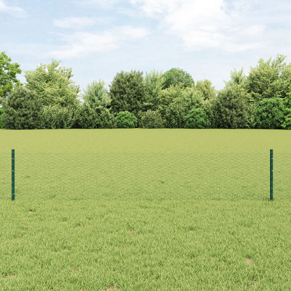 Produktbild för Svetsat trådstängsel 10 x 0,4 m (B x H) PVC-belagda stål Grön