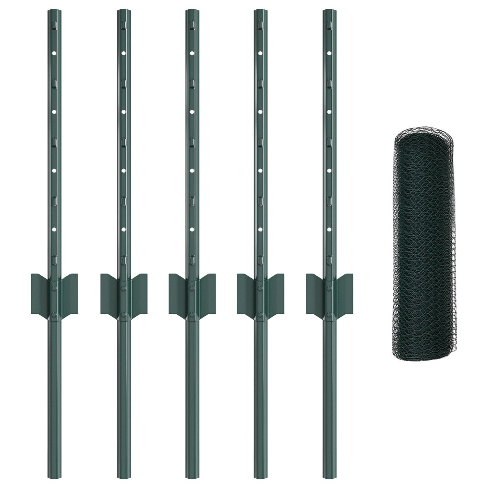 Produktbild för Svetsat trådstängsel 10 x 0,4 m (B x H) PVC-belagda stål Grön