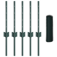 Produktbild för Svetsat trådstängsel 10 x 0,4 m (B x H) PVC-belagda stål Grön