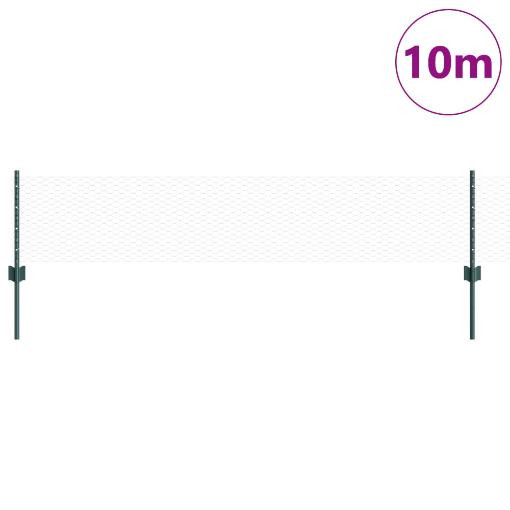 Produktbild för Svetsat trådstängsel 10 x 0,4 m (B x H) PVC-belagda stål Grön