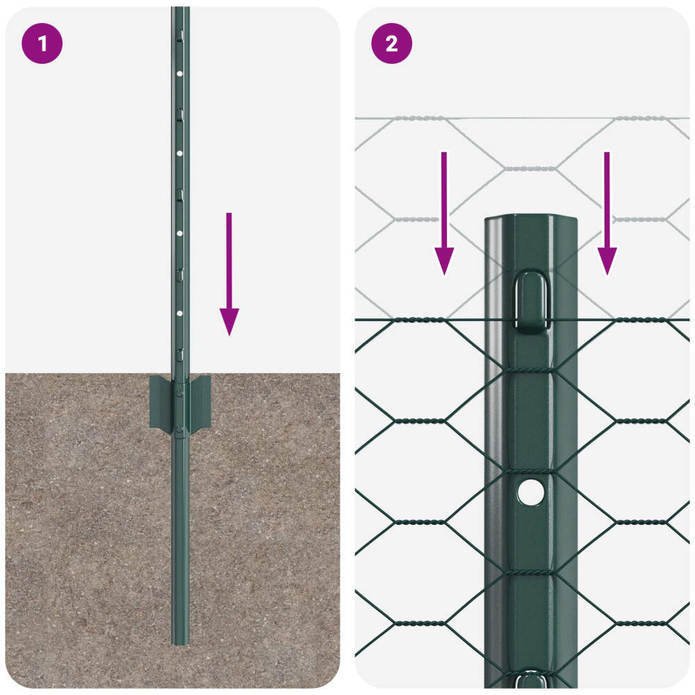 Produktbild för Svetsat trådstängsel 10 x 0,5 m (B x H) PVC-belagda stål Grön