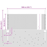 Produktbild för Svetsat trådstängsel 10 x 0,5 m (B x H) PVC-belagda stål Grön