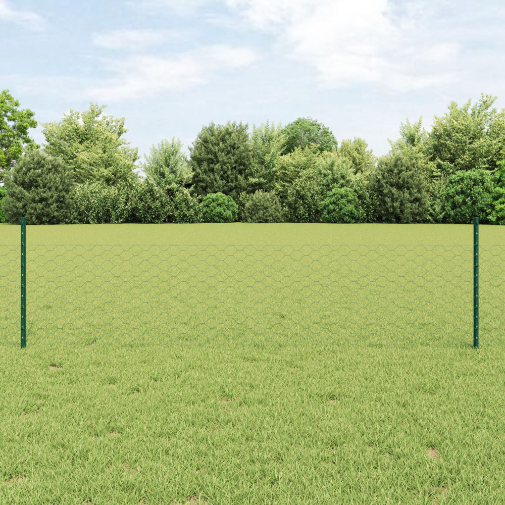 Produktbild för Svetsat trådstängsel 10 x 0,5 m (B x H) PVC-belagda stål Grön