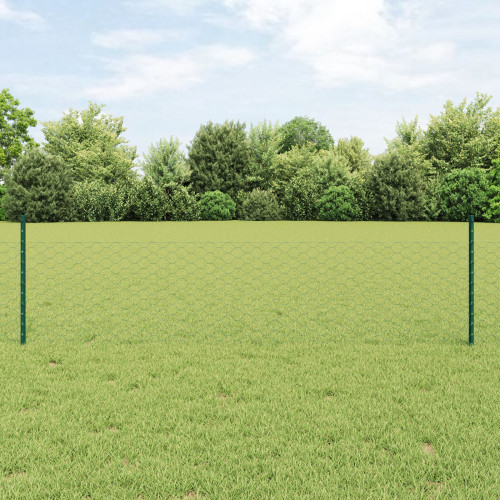vidaXL Svetsat trådstängsel 10 x 0,5 m (B x H) PVC-belagda stål Grön