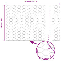 Produktbild för Svetsat trådstängsel 10 x 0,5 m (B x H) PVC-belagda stål Grön