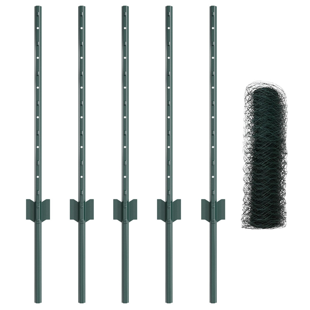 Produktbild för Svetsat trådstängsel 10 x 0,5 m (B x H) PVC-belagda stål Grön