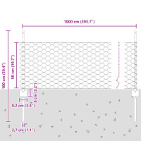 Produktbild för Svetsat trådstängsel 10 x 0,5 m (B x H) PVC-belagda stål Grön