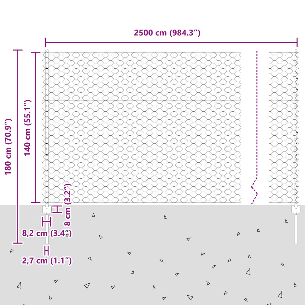 Produktbild för Utomhus hexagonal stängsel med stolpe 25 x 1,4 m Grön Mesh