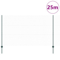 Produktbild för Utomhus hexagonal stängsel med stolpe 25 x 1,4 m Grön Mesh