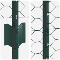 Produktbild för Utomhus hexagonal stängsel med stolpe 25 x 1,4 m Grön Mesh