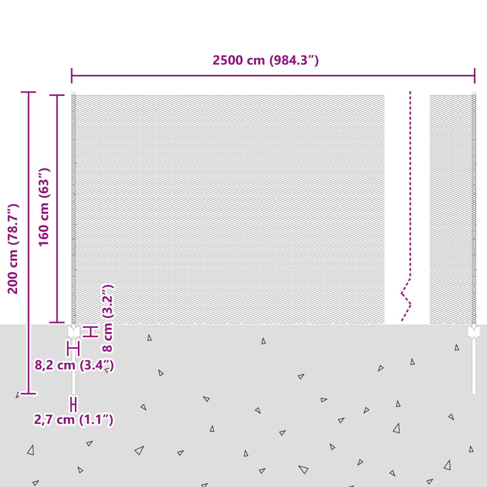 Produktbild för Sexkantigt staket med stolpe 25 x 1,6 m PVC-belagda stål Grön