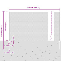 Produktbild för Sexkantigt staket med stolpe 25 x 1,6 m PVC-belagda stål Grön
