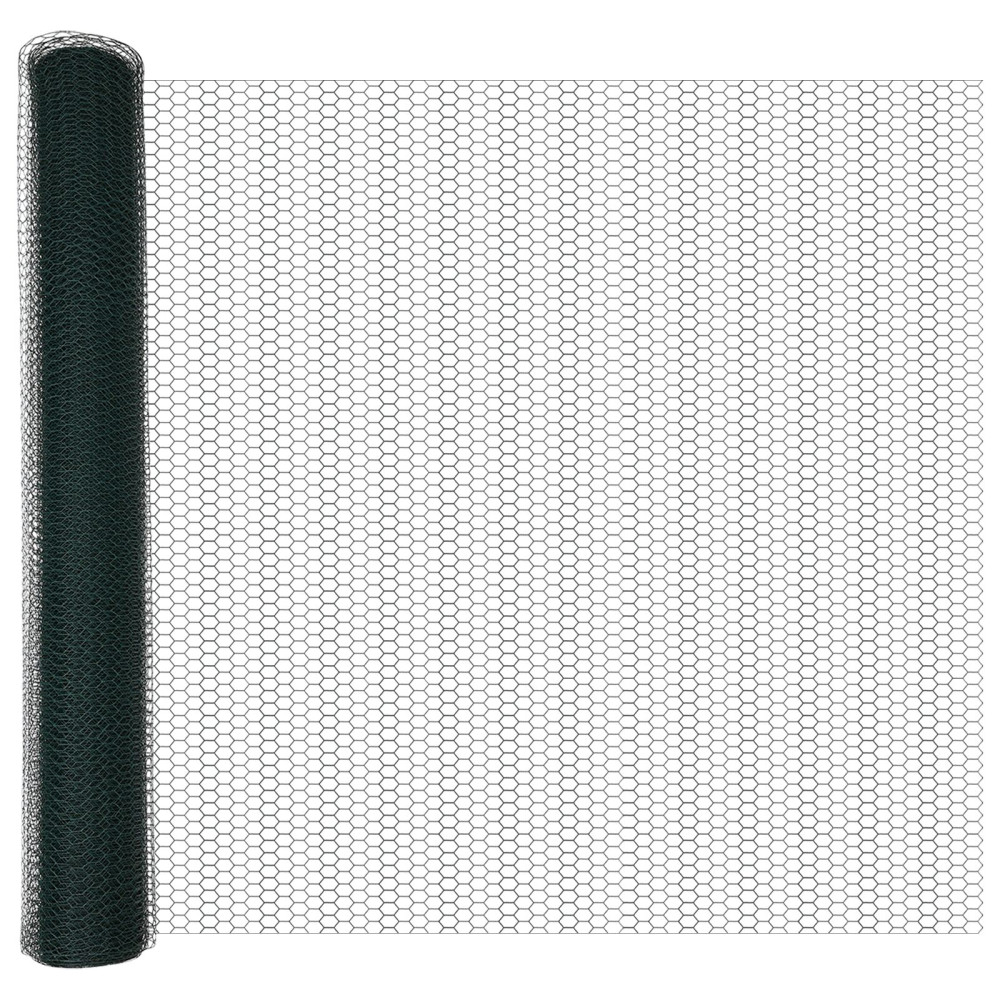 Produktbild för Utomhus hexagonal stängsel med stolpe 50 x 1 m PVC-belagda stål