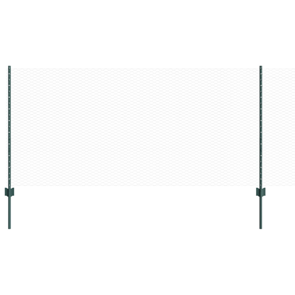 Produktbild för Utomhus hexagonal stängsel med stolpe 50 x 1 m PVC-belagda stål