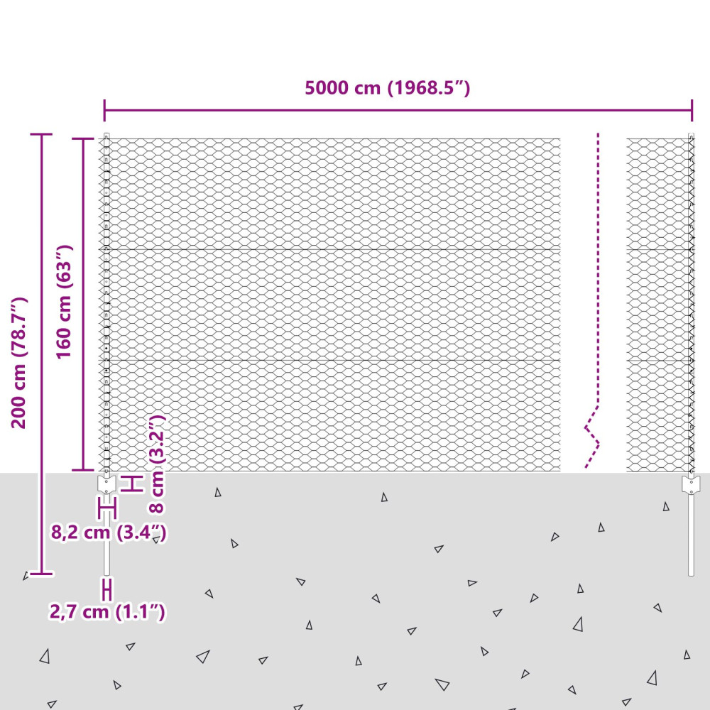 Produktbild för Utomhus hexagonal stängsel med stolpe 50 x 1,6 m Grön Mesh