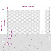 Produktbild för Utomhus hexagonal stängsel med stolpe 50 x 1,6 m Grön Mesh