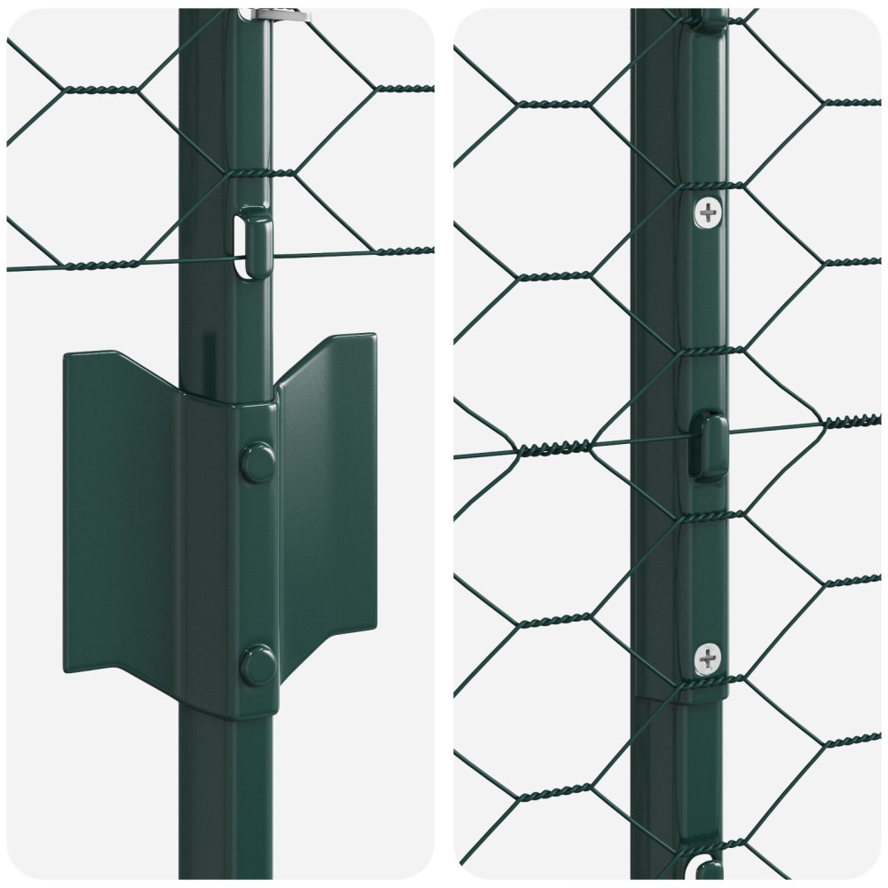 Produktbild för Utomhus hexagonal stängsel med stolpe 50 x 1,6 m Grön Mesh