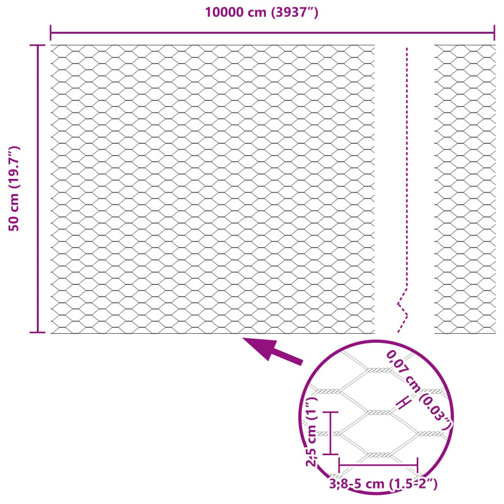 Produktbild för Utomhus hexagonal stängsel med stolpe 100 x 0,5 m Grön Mesh