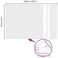 Produktbild för Utomhus hexagonal stängsel med stolpe 100 x 0,5 m Grön Mesh