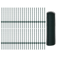 Produktbild för Utomhus hexagonal stängsel med stolpe 100 x 0,5 m Grön Mesh