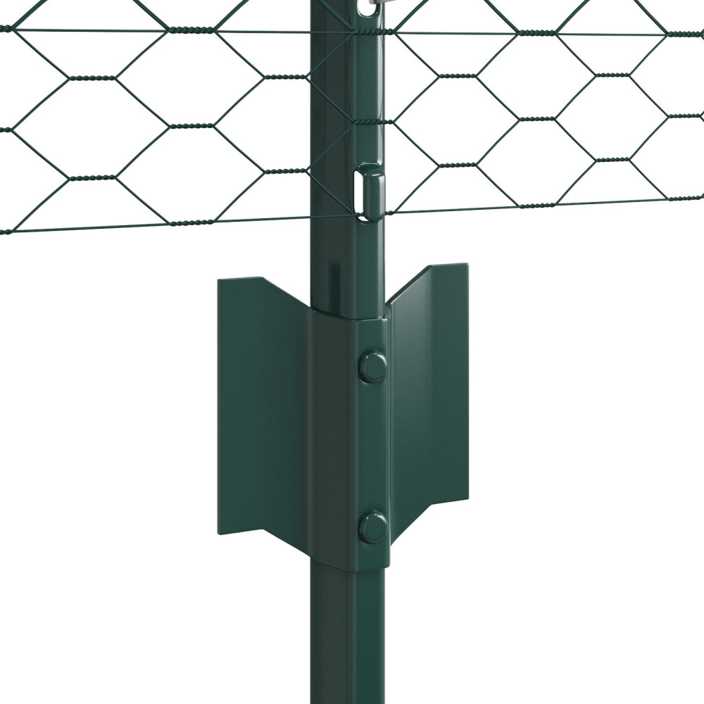 Produktbild för Utomhus hexagonal stängsel med stolpe 100 x 0,5 m Grön Mesh