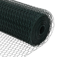 Produktbild för Utomhus hexagonal stängsel med stolpe 100 x 0,5 m Grön Mesh