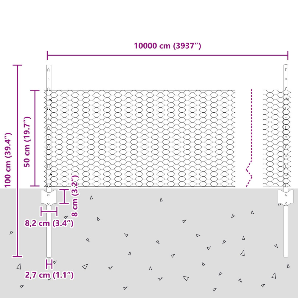 Produktbild för Utomhus hexagonal stängsel med stolpe 100 x 0,5 m Grön Mesh