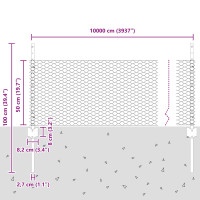 Produktbild för Utomhus hexagonal stängsel med stolpe 100 x 0,5 m Grön Mesh