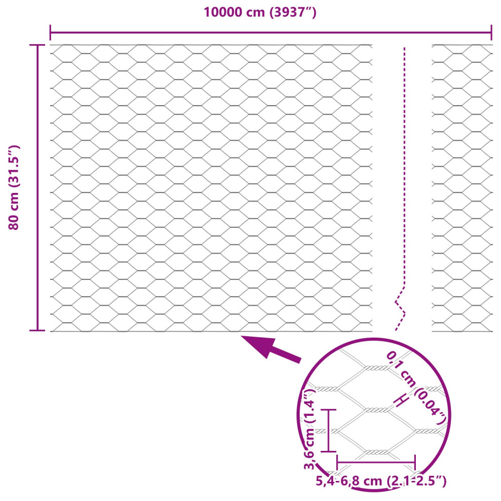 Produktbild för Utomhus hexagonal stängsel med stolpe 100 x 0,8 m Grön Mesh